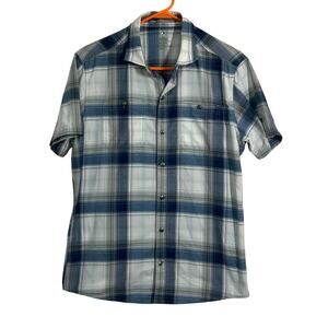 Kuhl plaid button up short sleeve shirt outdoor active medium tapered fit